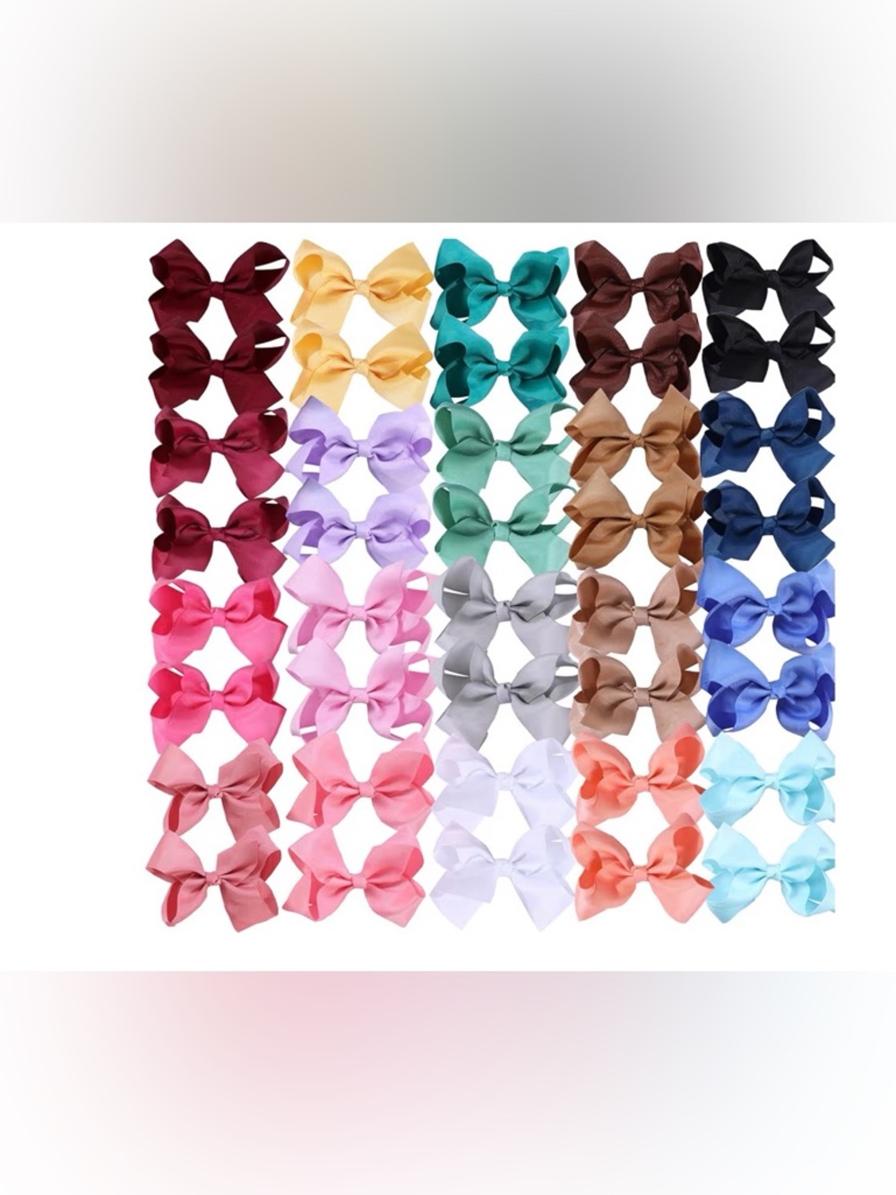 Clipband 4' Hair Bows for girls - Multi-Color Pack (142 bows total)